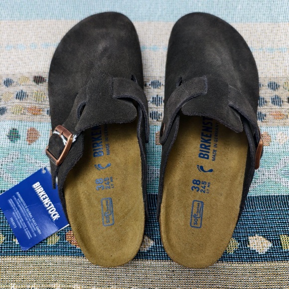 Birkenstock Mocha Boston Suede Shoes | Women's Narrow Fit - Picture 2 of 6